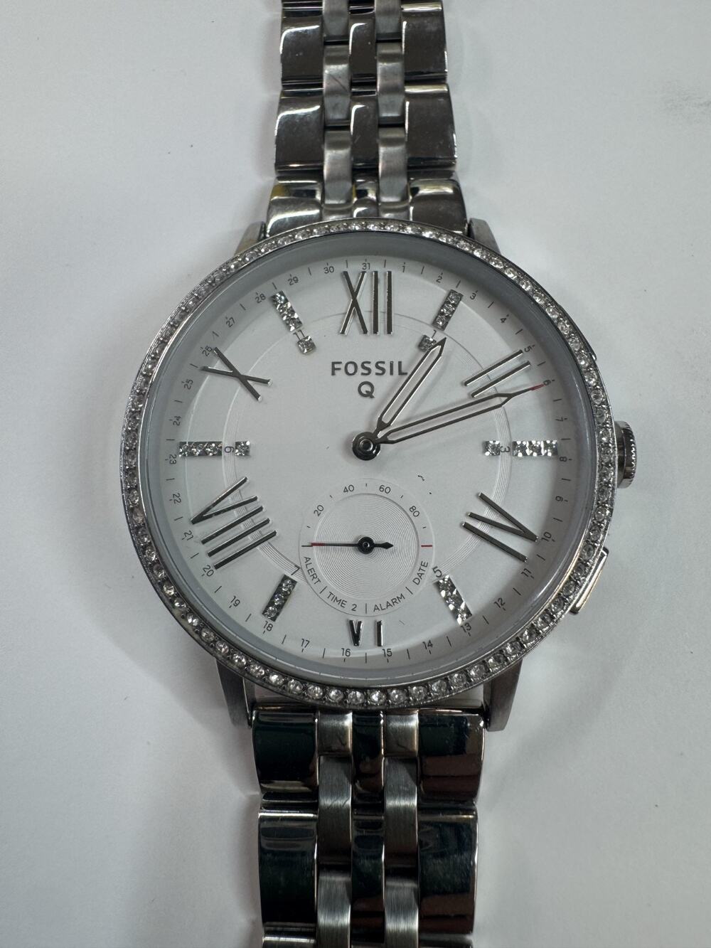 Fossil Q Gazer FTW1105 hybrid smartwatch in silver stainless steel